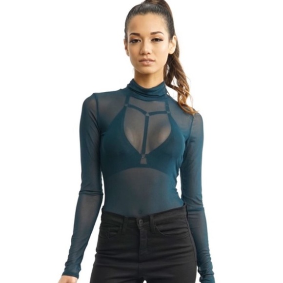 Emerald Green Long Sleeve Bodysuit - Picture 1 of 3